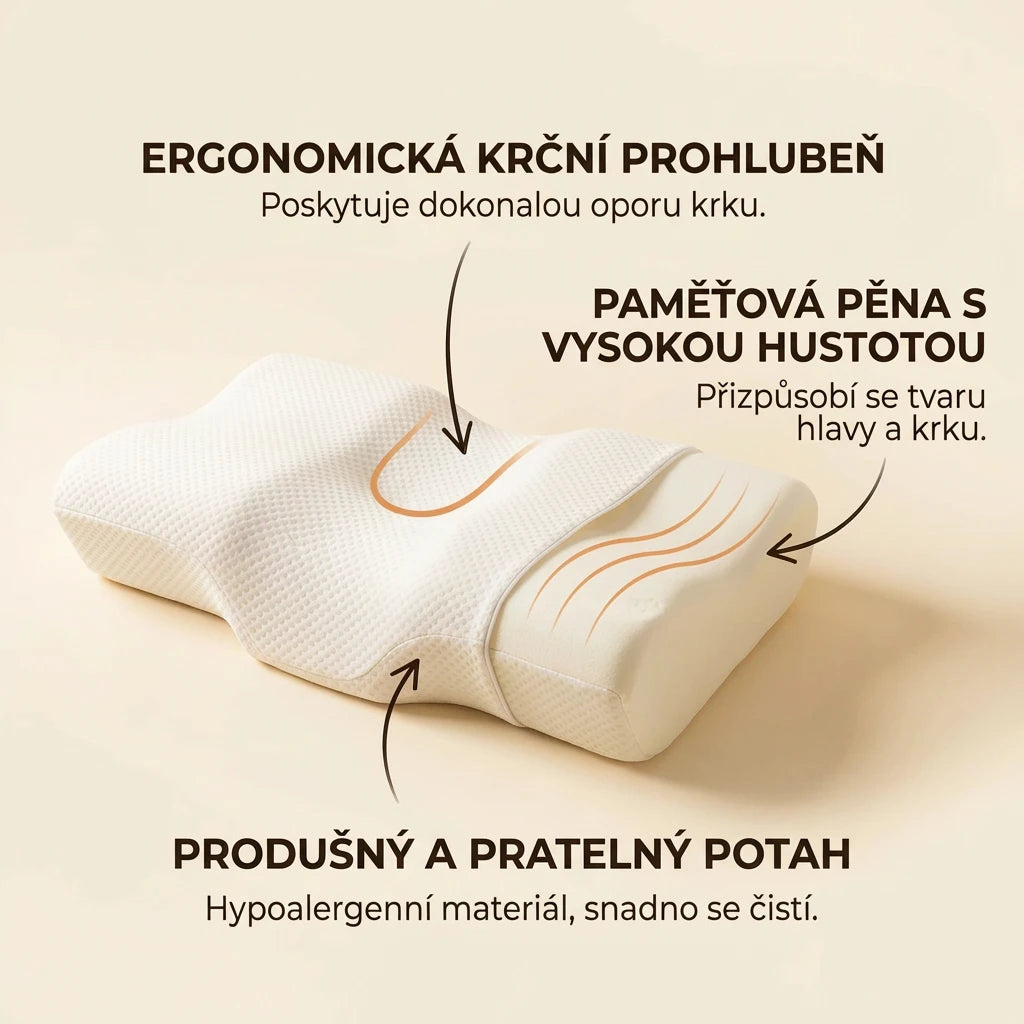 1 + 1 ZDARMA | Ergosleep™ - Jediný polštář ve tvaru U, který vás 100% zbaví bolesti krku, nebo vám vrátíme peníze (s hypoalergenním potahem proti roztočům ZDARMA)
