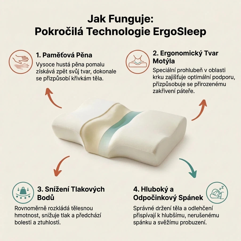 1 + 1 ZDARMA | Ergosleep™ - Jediný polštář ve tvaru U, který vás 100% zbaví bolesti krku, nebo vám vrátíme peníze (s hypoalergenním potahem proti roztočům ZDARMA)