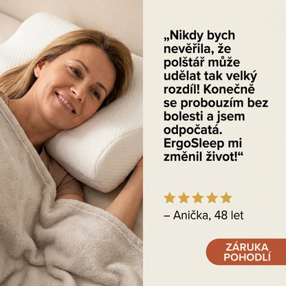 1 + 1 ZDARMA | Ergosleep™ - Jediný polštář ve tvaru U, který vás 100% zbaví bolesti krku, nebo vám vrátíme peníze (s hypoalergenním potahem proti roztočům ZDARMA)